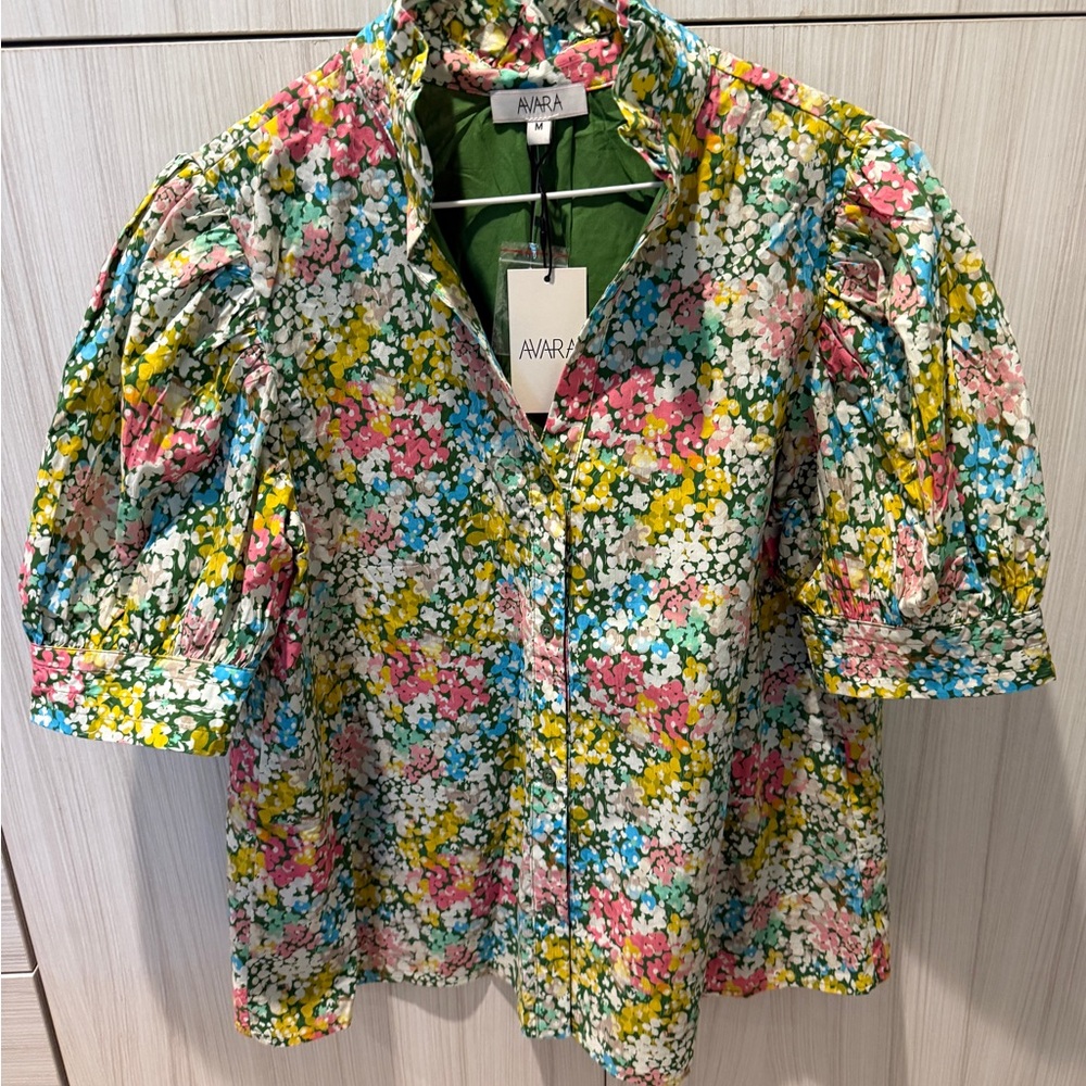 Avara Floral Puff Sleeve Blouse - Multicolor